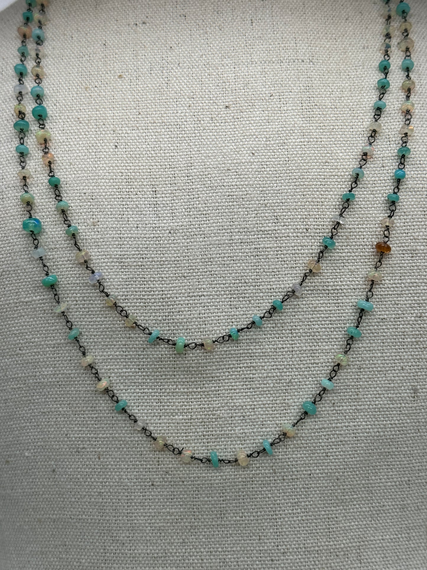 Lorelei Layering Necklace in Blue Ethiopian Opals